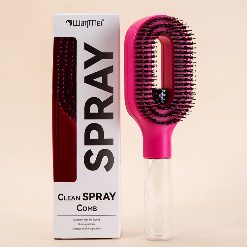 2In1 Sprayer Comb Detangling Scalp Massage Hairbrush with Spray Bottle Essential Oil Water Mist Spray Brush Anti-Static Autumn